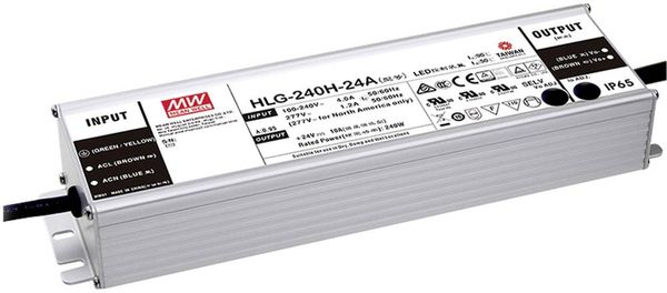 Mean Well HLG-240H-24AB LED-Treiber Konstantspannung 240W 5 - 10A 22.4 - 25.6 V/DC dimmbar, 3 in 1 Dimmer Funktion, eins