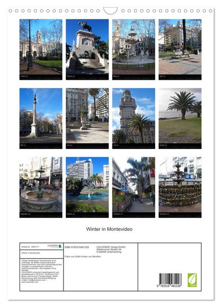 Produktbild: Winter in Montevideo (Wandkalender 2026 DIN A3 hoch), CALVENDO Monatskalender