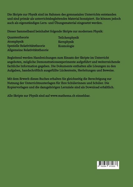 Produktbild: Skripte zur Physik - Moderne Physik
