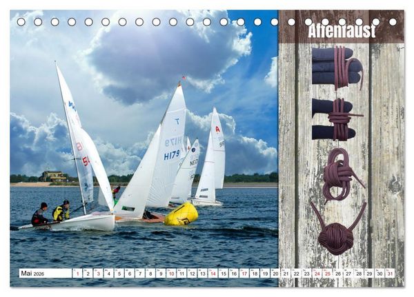 Produktbild: Schnittige Jollen - wichtige Knoten (Tischkalender 2026 DIN A5 quer), CALVENDO Monatskalender