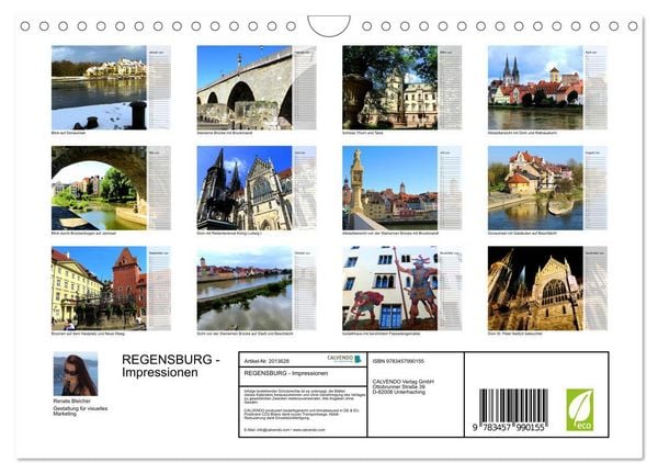 Produktbild: REGENSBURG - Impressionen (Wandkalender 2026 DIN A4 quer), CALVENDO Monatskalender