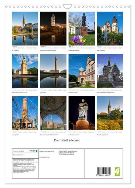 Produktbild: Darmstadt erleben! (Wandkalender 2026 DIN A3 hoch), CALVENDO Monatskalender