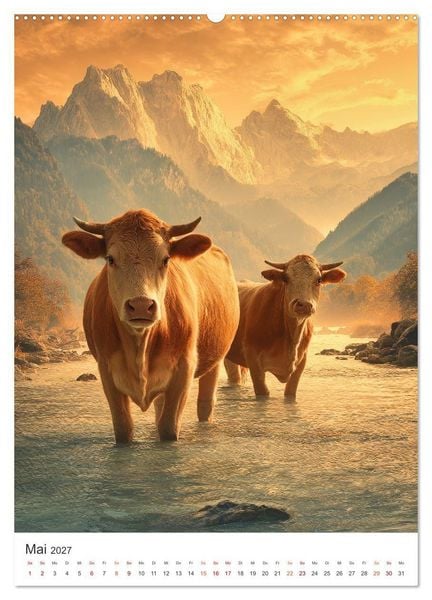 Produktbild: Die Liebe zur Kuh (Wandkalender 2027 DIN A2 hoch), CALVENDO Monatskalender