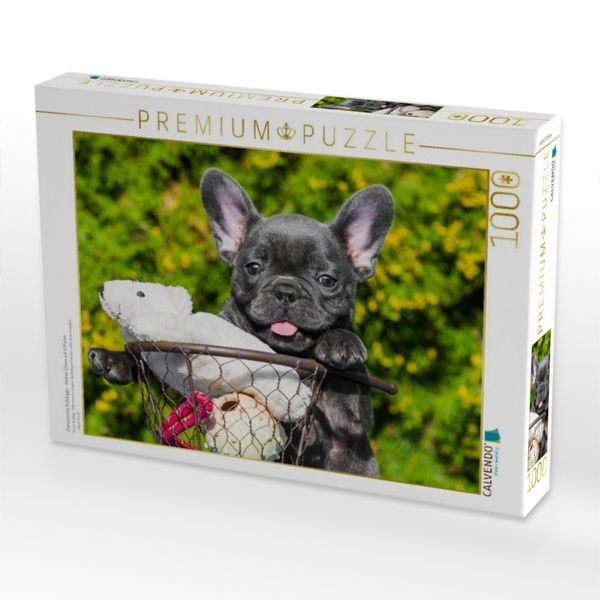 Produktbild: CALVENDO Puzzle Franz&ouml;sische Bulldogge - kleiner Clown auf 4 Pfoten | 1000 Teile Lege-Gr&ouml;&szlig;e 64x48cm Foto-Puzzle f&uuml;r gl&uuml;ckliche Stunden