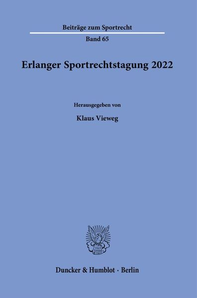 Produktbild: Erlanger Sportrechtstagung 2022.
