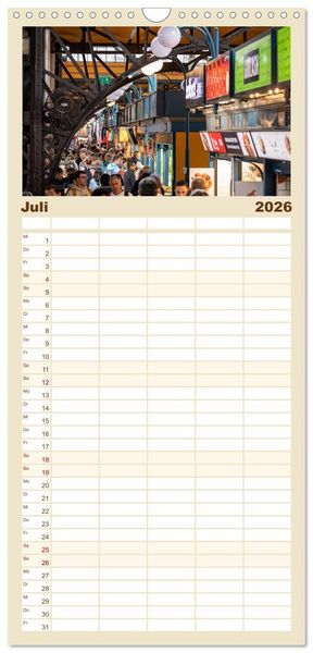 Produktbild: Familienplaner 2026 - KAISERLICHES BUDAPEST mit 5 Spalten (Wandkalender, 21 x 45 cm) CALVENDO