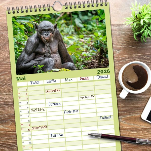 Produktbild: Familienplaner 2026 - KONGO - das dunkle Herz Afrikas mit 5 Spalten (Wandkalender, 21 x 45 cm) CALVENDO