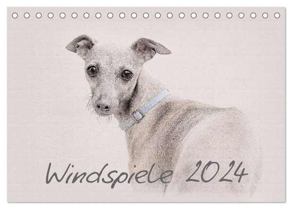 Windspiele 2024 (Tischkalender 2024 DIN A5 quer), CALVENDO Monatskalender