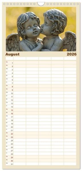 Produktbild: Familienplaner 2026 - Engel f&uuml;r Gl&uuml;ck & Schutz mit 5 Spalten (Wandkalender, 21 x 45 cm) CALVENDO