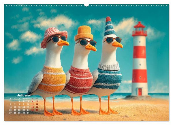 Produktbild: M&ouml;wen on Tour (Wandkalender 2026 DIN A2 quer), CALVENDO Monatskalender