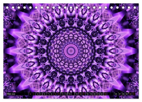 Produktbild: Energie - Mandalas, Spiritualit&auml;t durch die Farbe Lila (Tischkalender 2026 DIN A5 quer), CALVENDO Monatskalender
