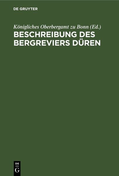 Produktbild: Beschreibung des Bergreviers D&uuml;ren