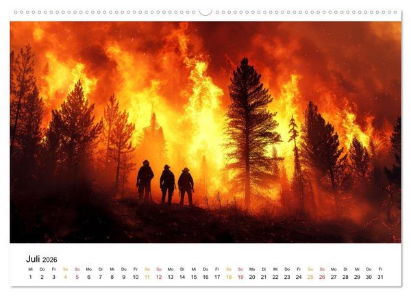 Produktbild: Firefighters - wenn die Erde brennt (Wandkalender 2026 DIN A2 quer), CALVENDO Monatskalender