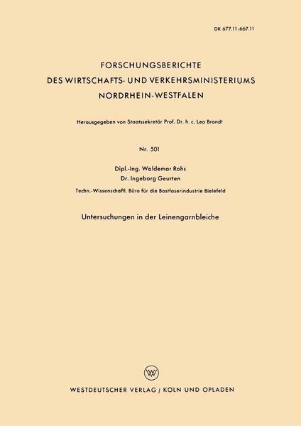 Produktbild: Untersuchungen in der Leinengarnbleiche
