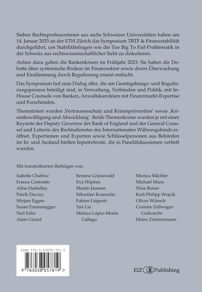 Produktbild: TBTF & Finanzstabilit&auml;t