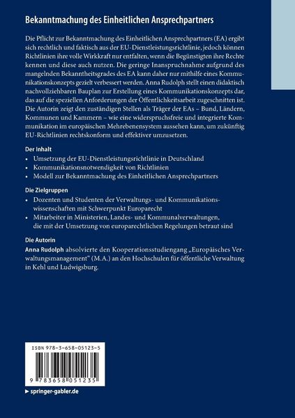 Produktbild: Bekanntmachung des Einheitlichen Ansprechpartners