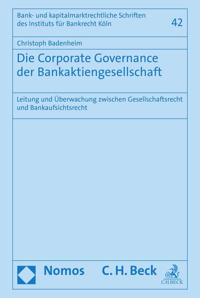 Produktbild: Die Corporate Governance der Bankaktiengesellschaft