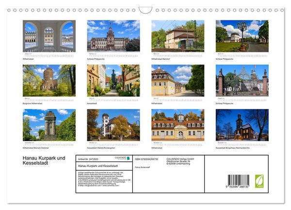Produktbild: Hanau Kurpark und Kesselstadt (Wandkalender 2027 DIN A3 quer), CALVENDO Monatskalender