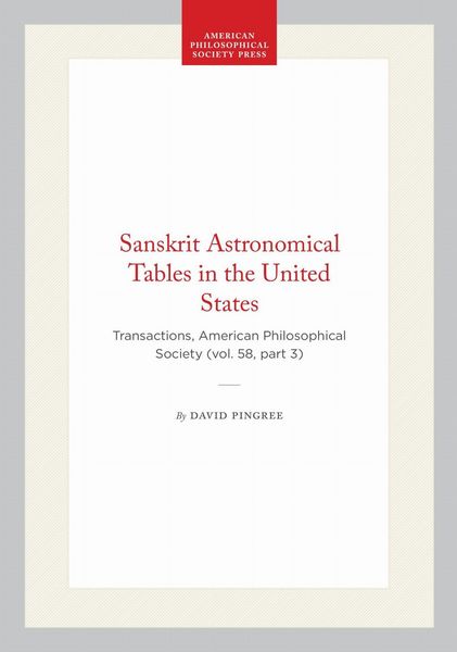 Produktbild: Sanskrit Astronomical Tables in the United States