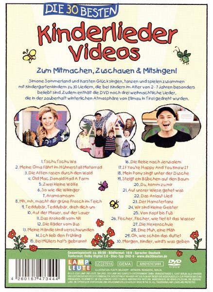 Produktbild: Die 30 besten Kinderlieder Videos