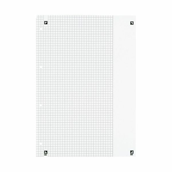 OXFORD Collegeblock A4+ 80 Blatt, kariert mit weißem Rand rechts, 90 g/m², 4fach gelocht