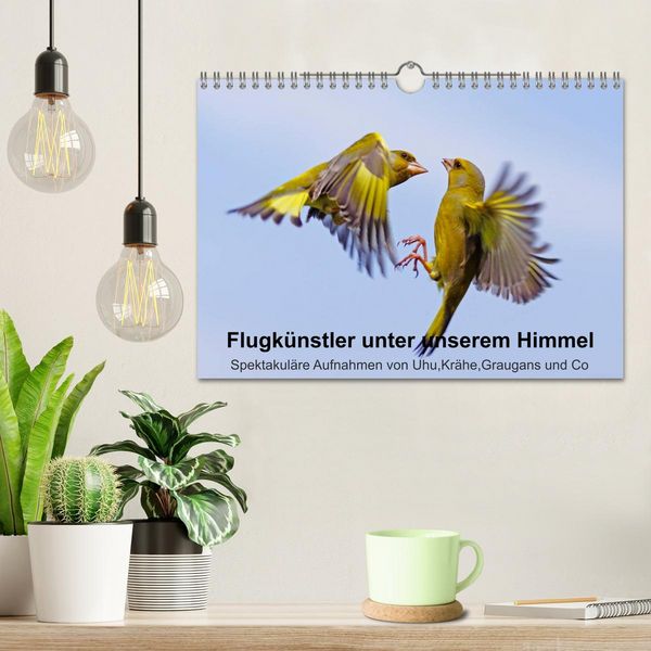 Produktbild: Flugk&uuml;nstler unter unserem Himmel - Spektakul&auml;re Aufnahmen von Uhu,Kr&auml;he,Graugans und Co (Wandkalender 2026 DIN A4 quer), CALVENDO Monatskalender