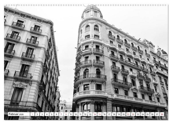 Produktbild: Barcelona Schwarz / Wei&szlig; Impressionen (Wandkalender 2026 DIN A2 quer), CALVENDO Monatskalender