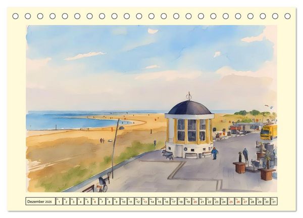 Produktbild: BORKUM Perle der Nordsee (Tischkalender 2026 DIN A5 quer), CALVENDO Monatskalender