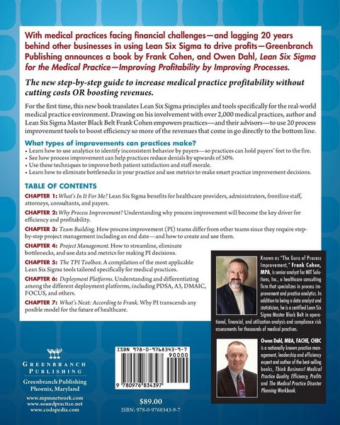 Produktbild: Lean Six SIGMA for the Medical Practice: Improving Profitability by Improving Processes