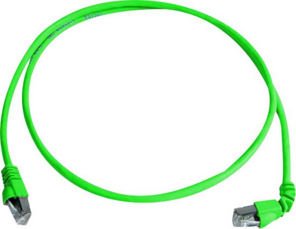 Produktbild: Teleg&auml;rtner 100008288 RJ45 Patchkabel CAT 6a S/FTP 2.00m Gr&uuml;n Flammwidrig, Halogenfrei 1St.