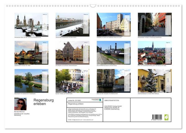 Produktbild: Regensburg erleben (Wandkalender 2026 DIN A2 quer), CALVENDO Monatskalender