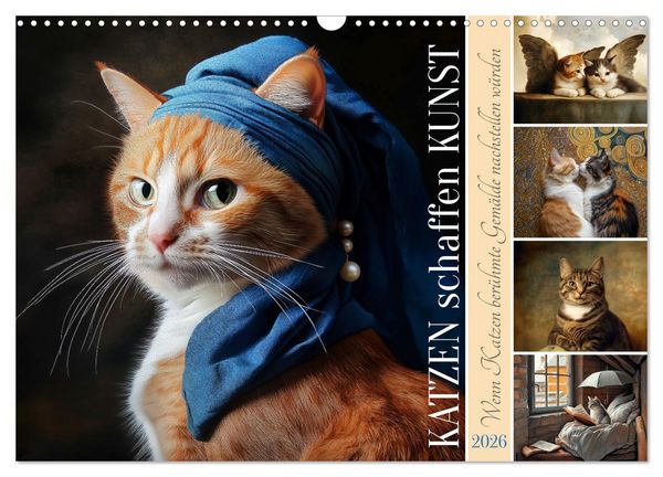 Produktbild: Katzen schaffen Kunst (Wandkalender 2026 DIN A3 quer), CALVENDO Monatskalender