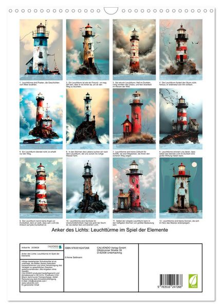 Produktbild: Anker des Lichts: Leuchtt&uuml;rme im Spiel der Elemente (Wandkalender 2026 DIN A3 hoch), CALVENDO Monatskalender