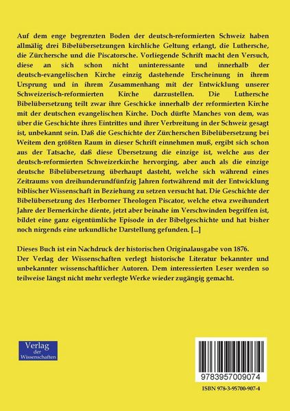 Produktbild: Geschichte der deutschen Bibel&uuml;bersetzungen in der schweizerisch-reformirten Kirche