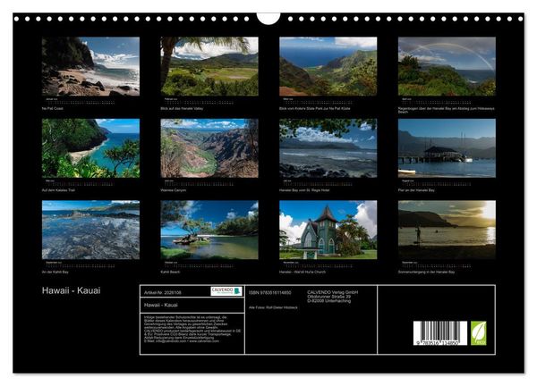 Produktbild: Hawaii - Kauai (Wandkalender 2026 DIN A3 quer), CALVENDO Monatskalender