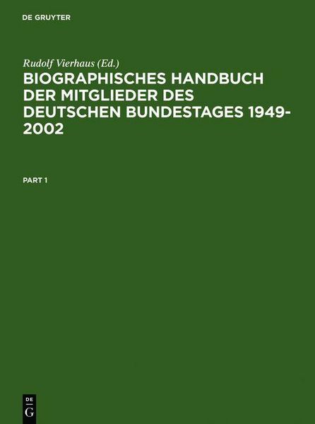 Produktbild: Biographisches Handbuch der Mitglieder des Deutschen Bundestages 1949-2002