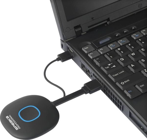 Produktbild: SpeaKa Professional SP-VShareZ Drahtloser Sender f&uuml;r Pr&auml;sentationssystem Sichere Funk&uuml;bertragung50m 2.4GHz, 5GHz, 5.8