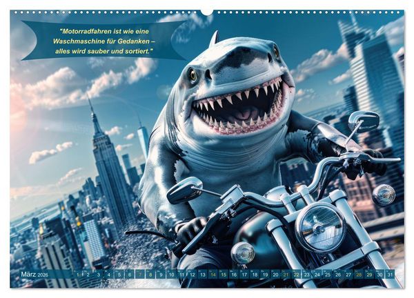 Produktbild: Tierisch lustige Motorradfahrer (Wandkalender 2026 DIN A2 quer), CALVENDO Monatskalender