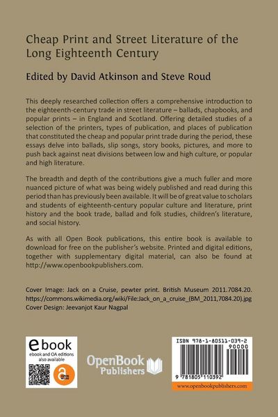 Produktbild: Cheap Print and Street Literature of the Long Eighteenth Century