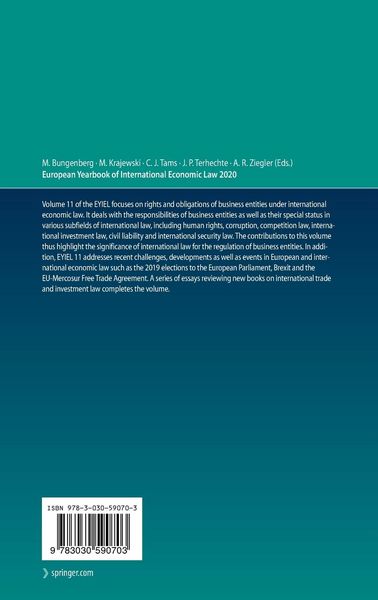 Produktbild: European Yearbook of International Economic Law 2020