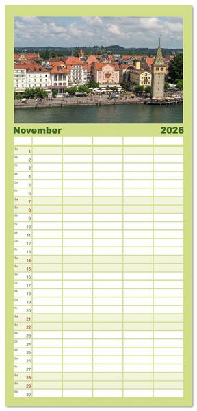 Produktbild: Familienplaner 2026 - Deutschlands sch&ouml;nste Altst&auml;dte - Bayern mit 5 Spalten (Wandkalender, 21 x 45 cm) CALVENDO