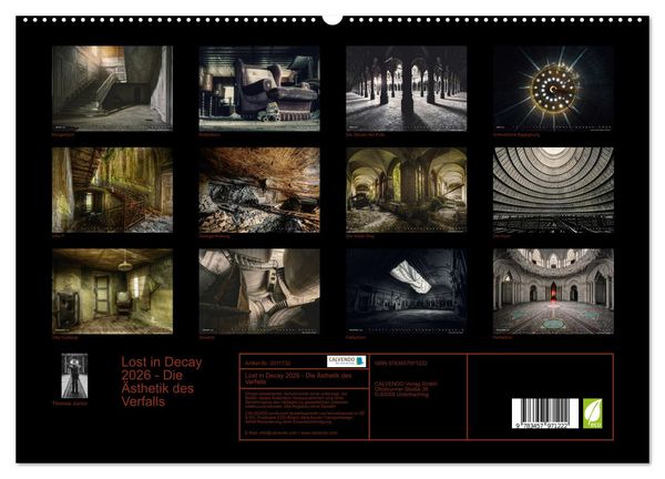 Produktbild: Lost in Decay 2026 - Die &Auml;sthetik des Verfalls (hochwertiger Premium Wandkalender 2026 DIN A2 quer), Kunstdruck in Hochglanz