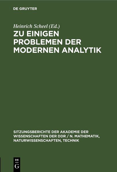 Produktbild: Zu einigen Problemen der modernen Analytik