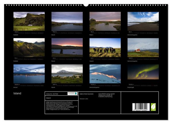 Produktbild: Island (hochwertiger Premium Wandkalender 2026 DIN A2 quer), Kunstdruck in Hochglanz