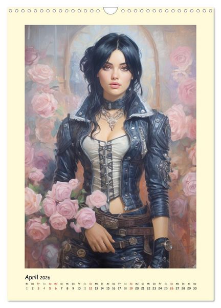 Produktbild: Sch&ouml;ne Steampunk Girls. Retro-&Auml;sthetik im Aquarell-Stil (Wandkalender 2026 DIN A3 hoch), CALVENDO Monatskalender
