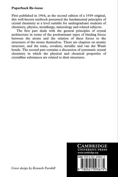Produktbild: An Introduction to Crystal Chemistry