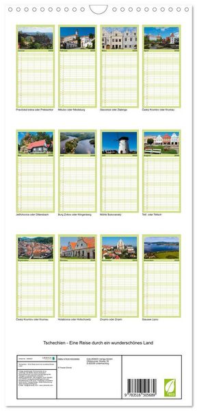 Produktbild: Familienplaner 2026 - Tschechien - Eine Reise durch ein wundersch&ouml;nes Land mit 5 Spalten (Wandkalender, 21 x 45 cm) CALVENDO