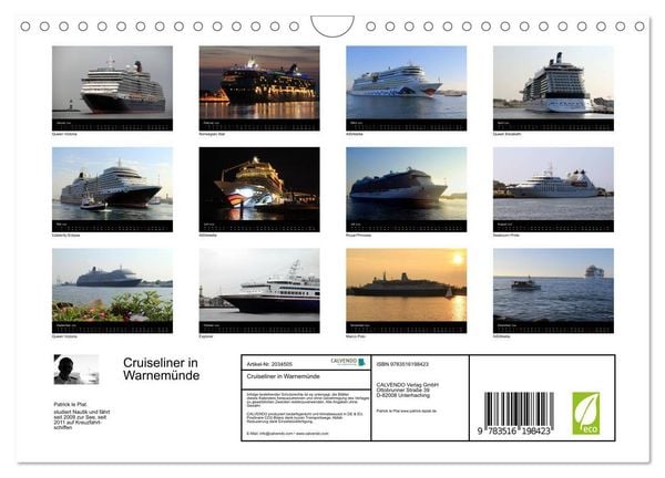 Produktbild: Cruiseliner in Warnem&uuml;nde (Wandkalender 2026 DIN A4 quer), CALVENDO Monatskalender
