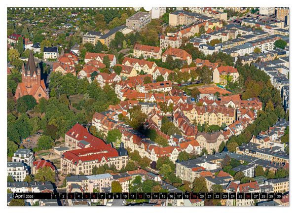Produktbild: Halle an der Saale von oben (hochwertiger Premium Wandkalender 2026 DIN A2 quer), Kunstdruck in Hochglanz