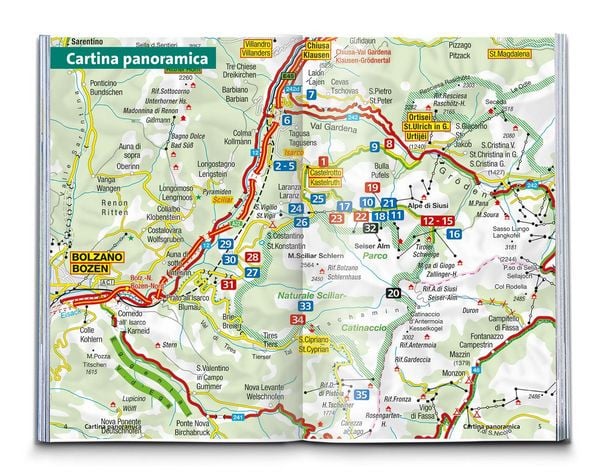 Produktbild: KOMPASS guida escursionistica Alpe di Siusi, Sassolungo, Sciliar, Val di Tires, 35 itinerari